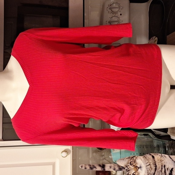 J womens Rachel Zoe casual solid pink 3/4 sleeve stretch plus size top 1X - Picture 1 of 4